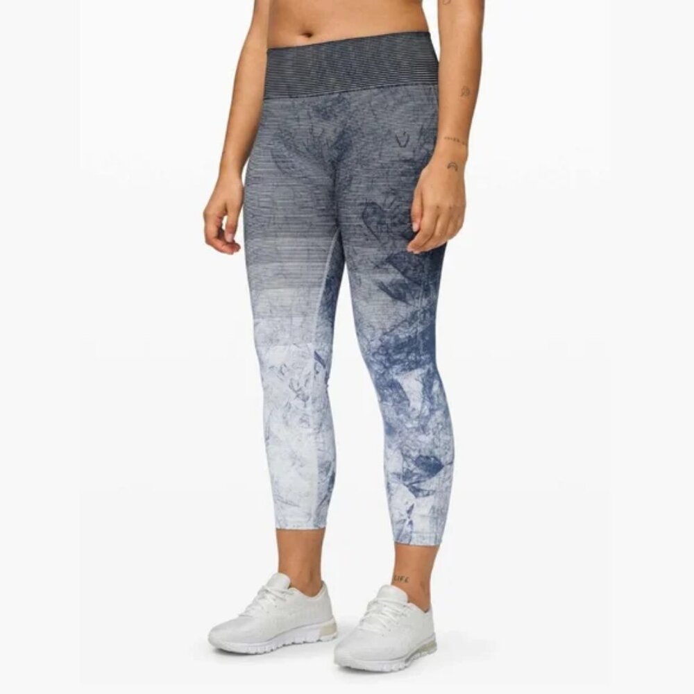lululemon athletica Blue Gradient Marble Print High-Rise Leggings